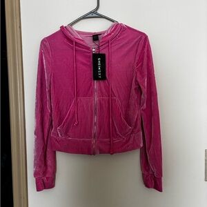 SHEIN Fuchsia Velvet Women's Sweatsuit with Tags